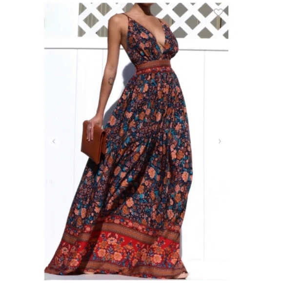 chinese dress ladies Shona Joy - La Lune Lace Back Maxi Dress - Black main image 1